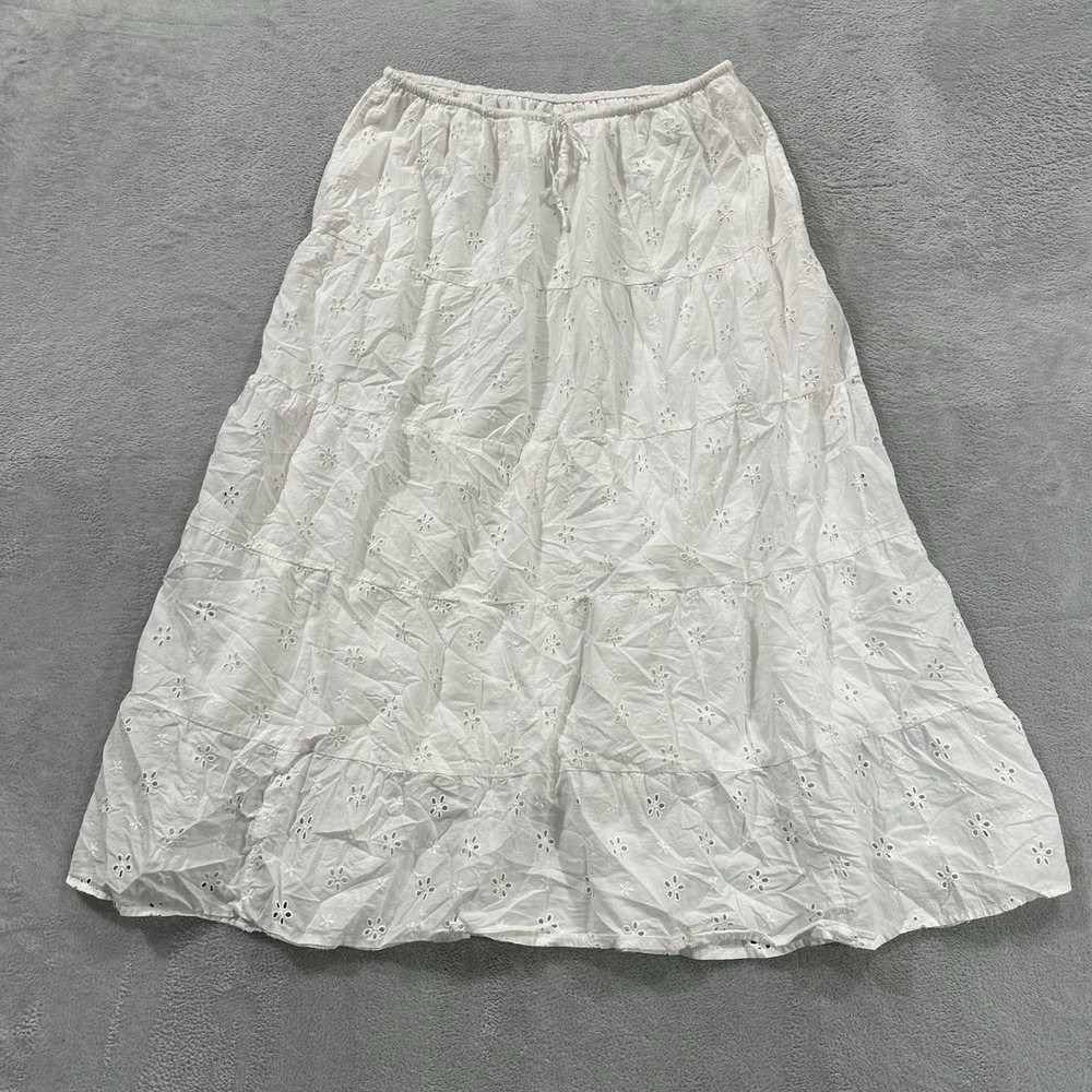 Hollister Maxi Skirt Women XL White Coquette Indie Floral Cottagecore